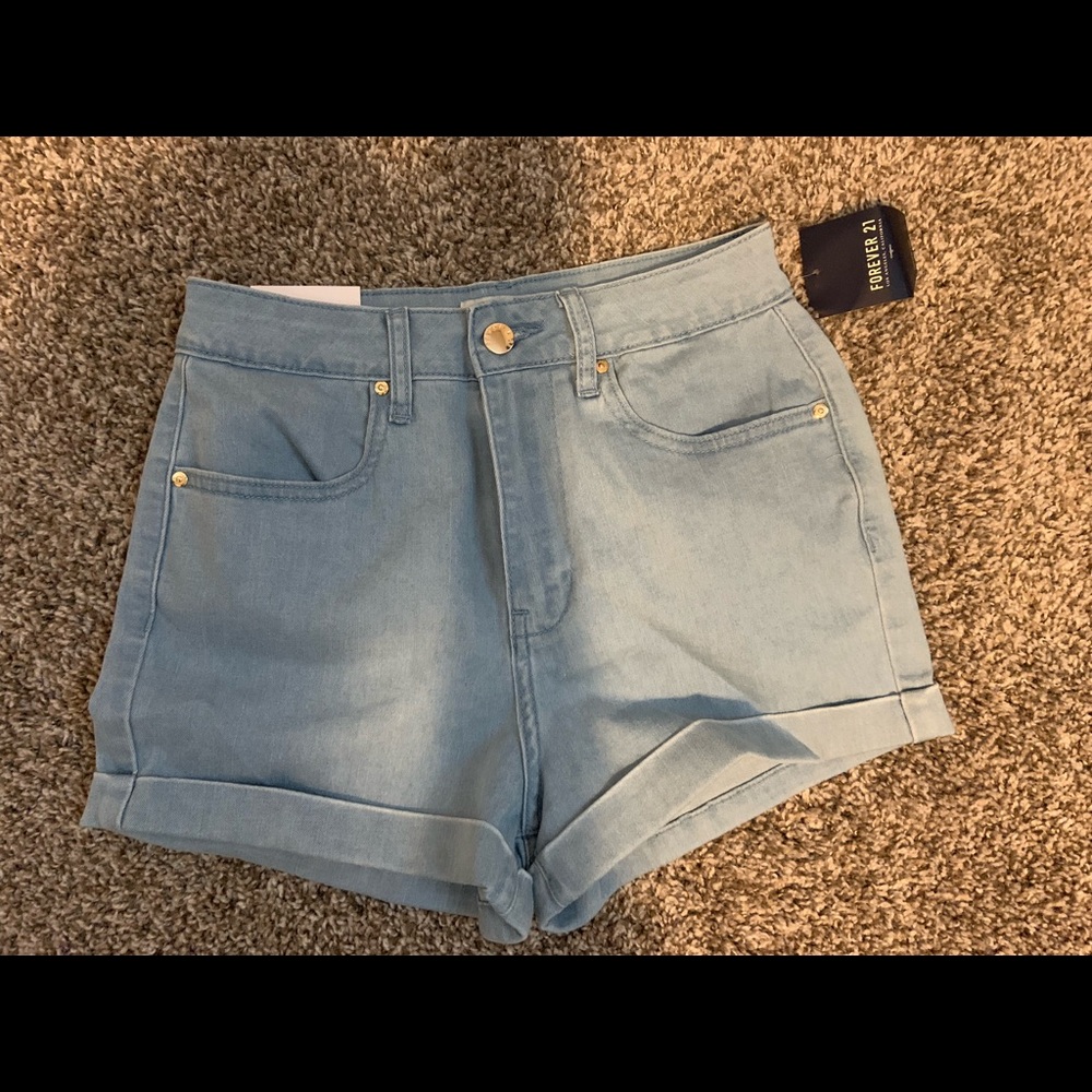 Light denim shorts